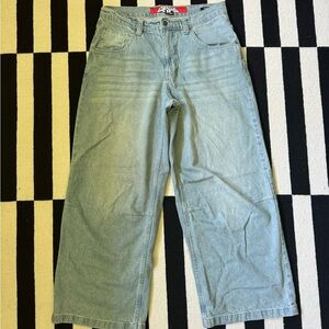 Jaded London Low Rise Light Wash Colossus Fit Jeans